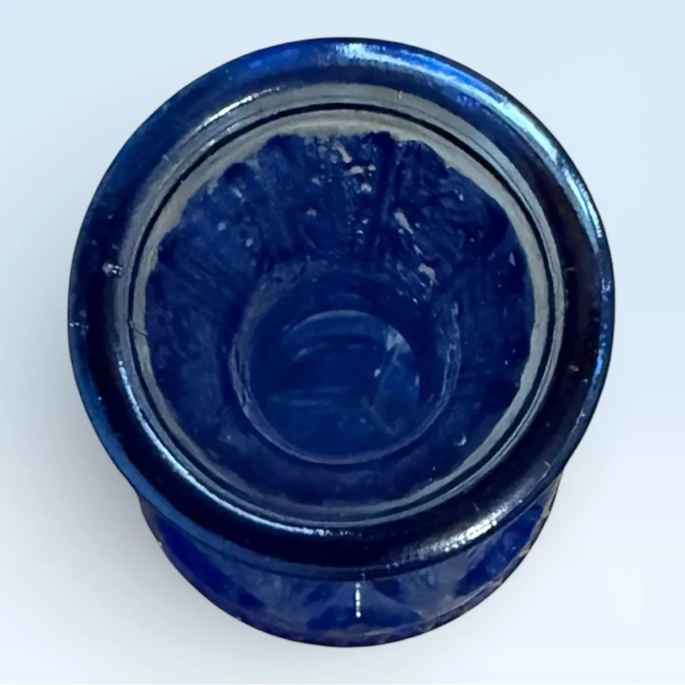 Vintage Cobalt Blue Thumbprint 4” Vase